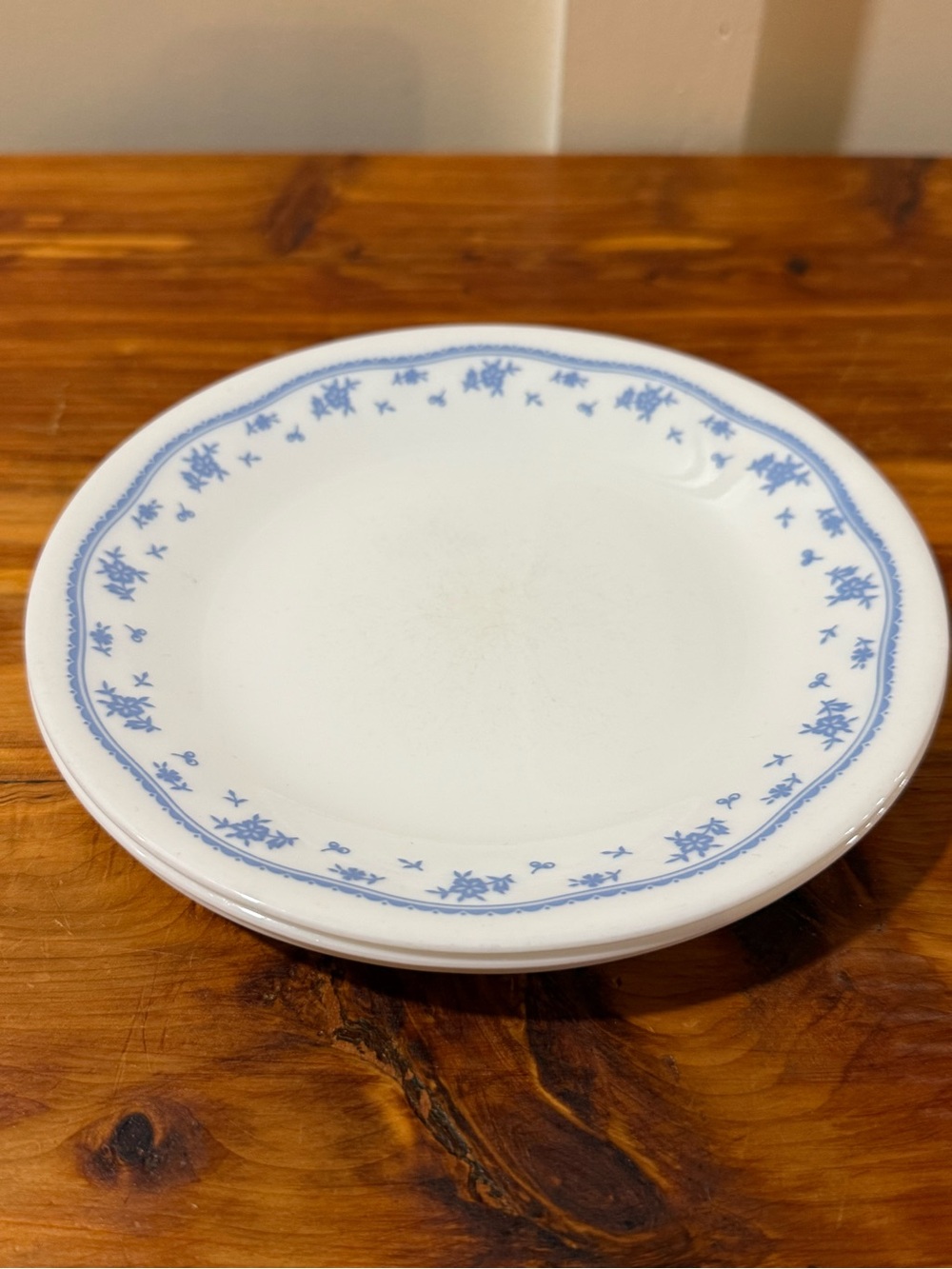 Corelle Morning Blue Forget-Me-Not Side Plates Set of 3